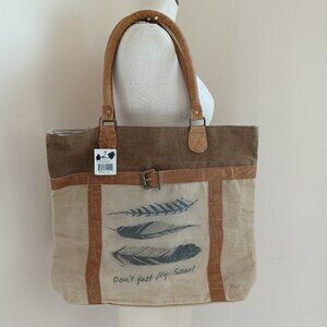 Audreys Handbag Tote Dont Just Fly Soar Feed Bag Canvas Large Carry All NEW